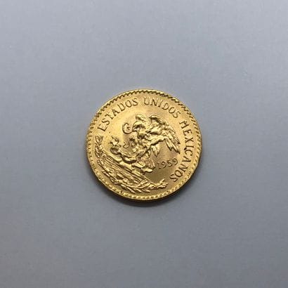 Une pièce de 20 pesos mexicains datée 1959...