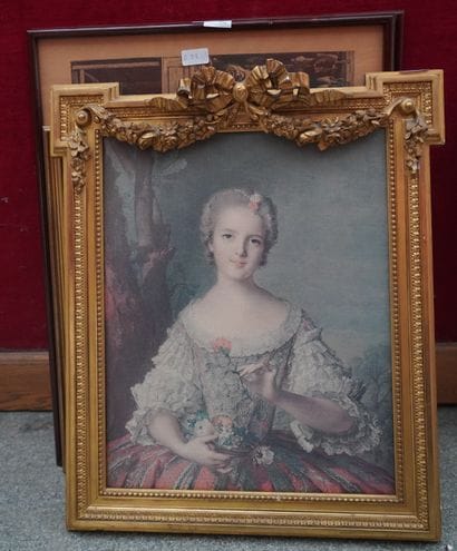 Reproduction dans le goût du XVIIIe ; gravures...