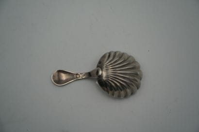 Cuillère à thé en argent épousant la forme...