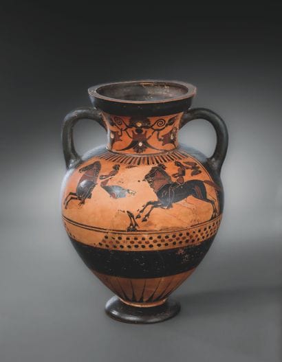 BLACK-FIGURE AMPHORA
Decorated with a cavalcade...
