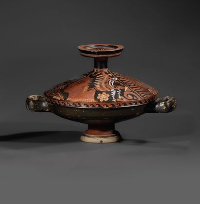 RED-FIGURE LEKANIS AND LID
Decorated with...