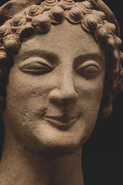 VOTIVE HEAD OF A YOUNG MAN
Sketching an archaic...