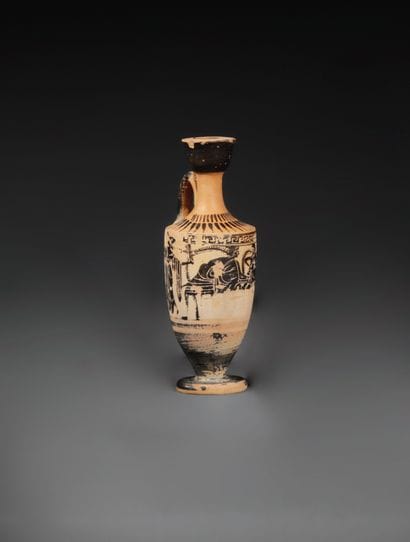 BLACK-FIGURE LEKYTHOS WITH WHITE BACKGROUND
The...