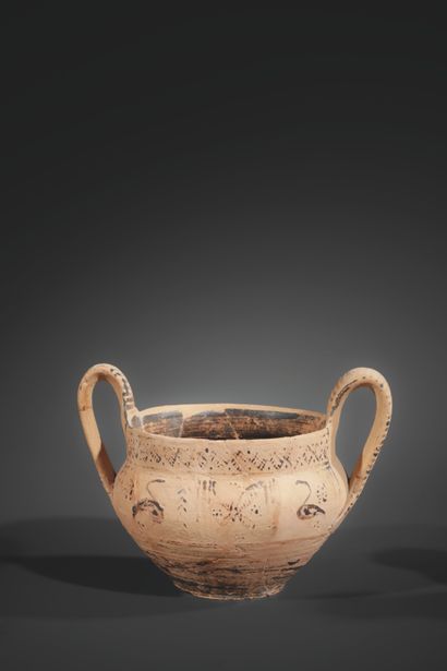 CANTHARE
With flat handles, decorated on...
