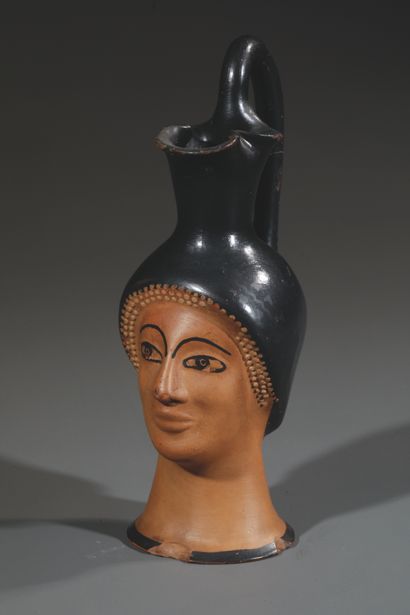 PLASTIC OENOCHOE WITH THREE-LOBED MOUTHPIECE
WITH...