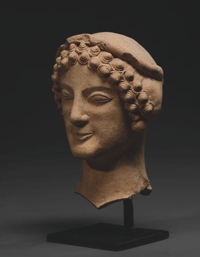 VOTIVE HEAD OF A YOUNG MAN
Sketching an archaic...