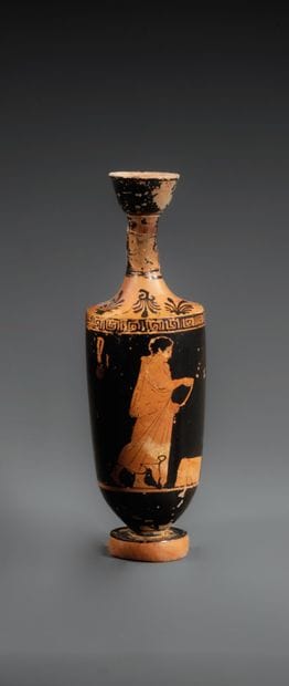 RED-FIGURE LEKYTHOS
The body decorated with...