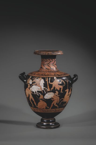 LARGE RED-FIGURE HYDRIA
The body is decorated...