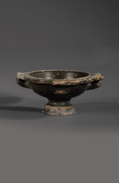 KRATERISKOS WITH BLACK Varnish Earthenware.
Greek...