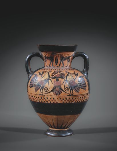 BLACK-FIGURE AMPHORA
Decorated with a cavalcade...