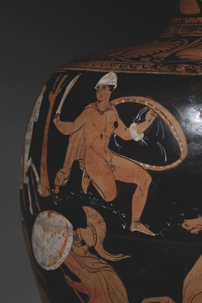 LARGE RED-FIGURE HYDRIA
The body is decorated...