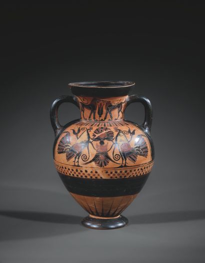 BLACK-FIGURE AMPHORA
Decorated with a cavalcade...