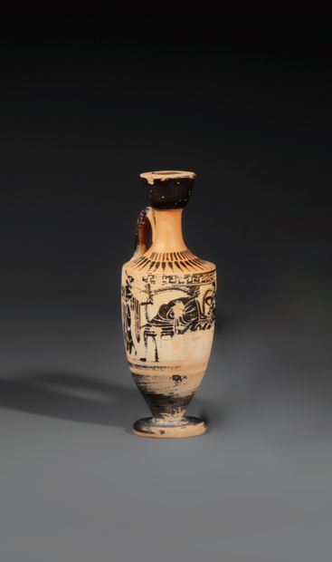 BLACK-FIGURE LEKYTHOS WITH WHITE BACKGROUND
The...