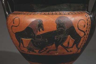 CRATER WITH BLACK-FIGURE COLUMNS
Decorated...