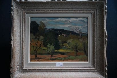 Suzanne PAYEN-BINET (XX). 
Paysage aux collines....