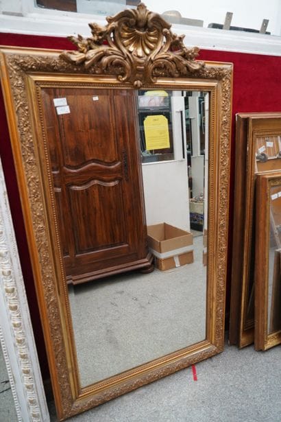 Miroir de cheminée rectangulaire en bois...