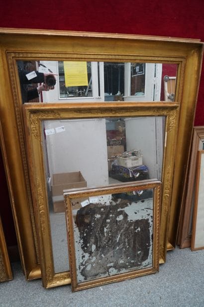 Réunion de trois miroirs rectangulaires en...