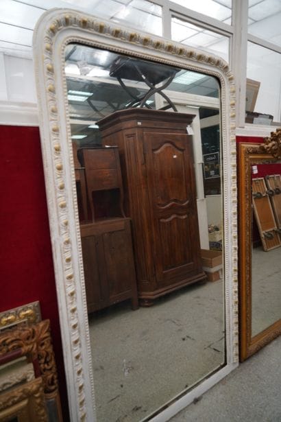 Miroir de cheminée rectangulaire en bois...