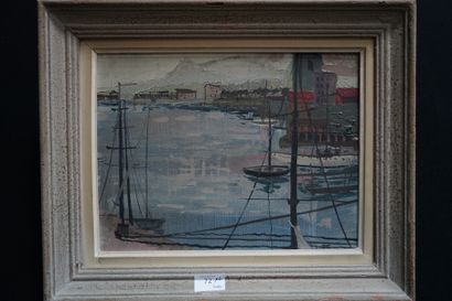 Monique JOURNOD (née en 1935). 
Vue de village....