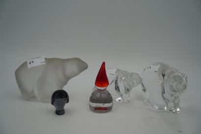BACCARAT, deux sujets en cristal, une chouette...