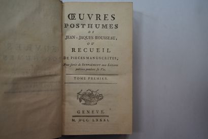 Jean-Jacques ROUSSEAU, Œuvres posthumes ou...