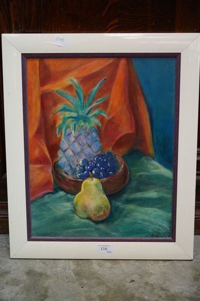 Andréa GROUMIN (1936)
Nature morte à l'ananas...