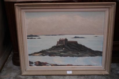 MURGIER
- Vue de Saint Malo Le petit bé
Huile...