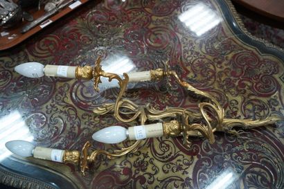 Paire d'appliques à deux bras de lumières...