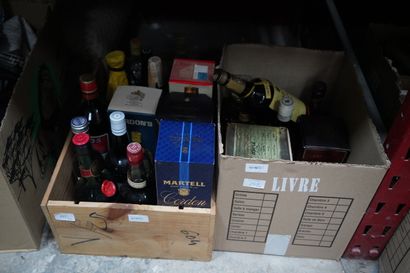 Réunion de bouteilles d'alcool dont Cordon...