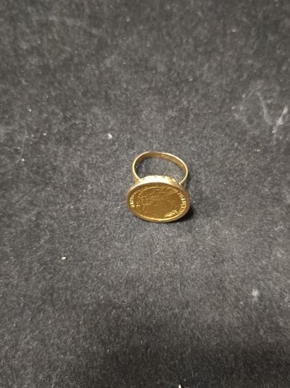 Pièce de 20 francs or Cérès, montée en bague,...