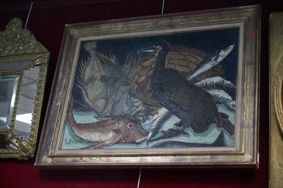 S. BERRUET
LE CORMORAN
Huile sur toile signée...