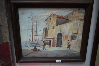 M. LA BAMY
Port méditerranéen
Huile sur toile...