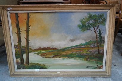 ECOLE MODERNE
Paysage lacustre
Huile sur...