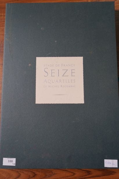 Stade de France, coffret de 16 aquarelles,...