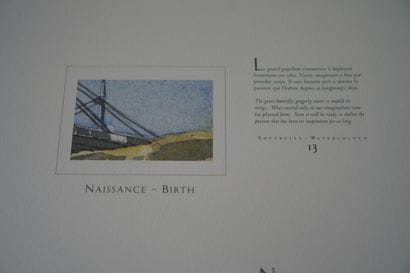 Stade de France, coffret de 16 aquarelles,...
