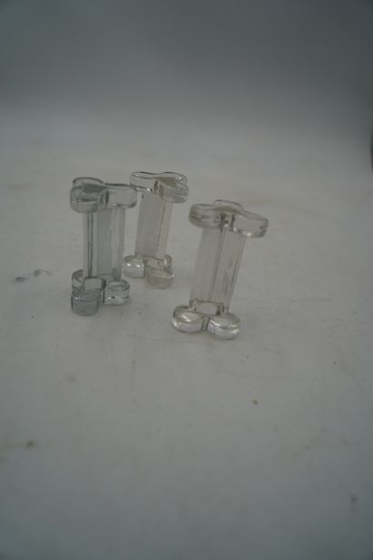 BACCARAT
Paire de flambeaux en cristal moulé,...