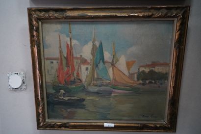 ECOLE MODERNE
Vue d'un port animé
Huile sur...