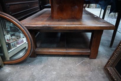 Table basse rectangulaire en bois naturel,...