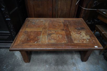 Table basse rectangulaire en bois naturel,...