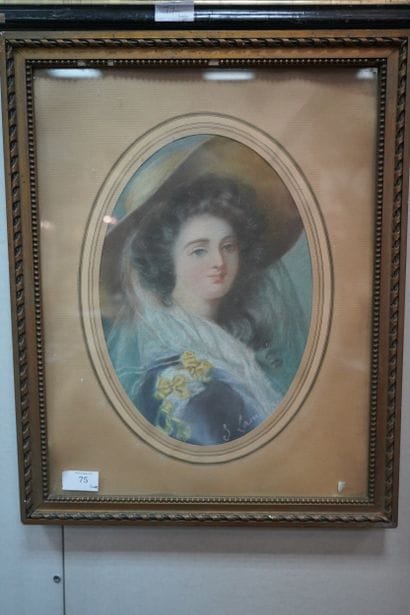 S. LAMOTTE
Portrait de femme au chapeau
Pastel...