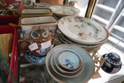 CHINE et COMPAGNIE DES INDES
Réunion d'assiettes,...