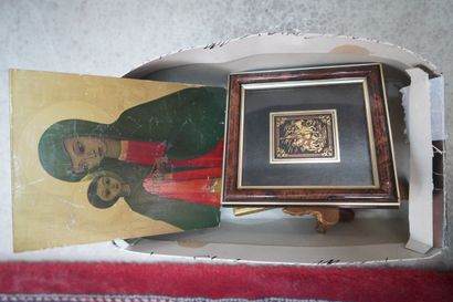 Miroir rectangulaire en bois mouluré, petit...