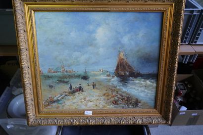 Paul FLAUBERT (1928- 1994) 
Plage
Huile sur...
