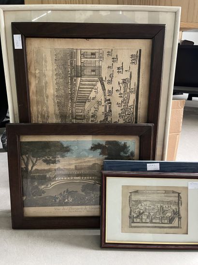 Réunion de gravures comprenant :
Bois de...
