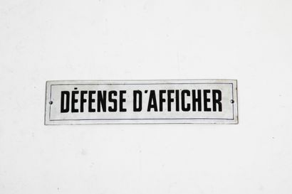 PLAQUE D’INTERDICTION D’AFFICHER, PARIS
Fer...