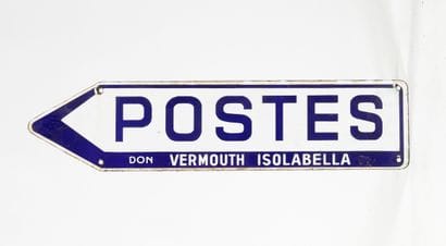 POST OFFICE DIRECTIONAL SIGN
Enameled iron,...