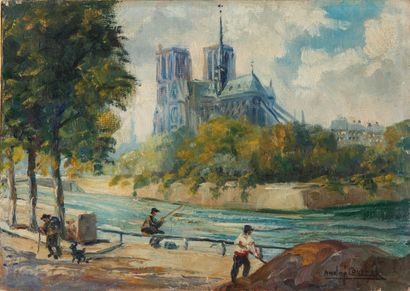 ANDRÉ COUCHET (XXe)
Notre-Dame, la Seine,...