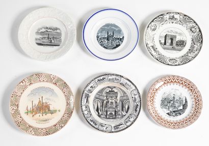 SIX ASSIETTES HISTORIEES
Réunion de six assiettes...