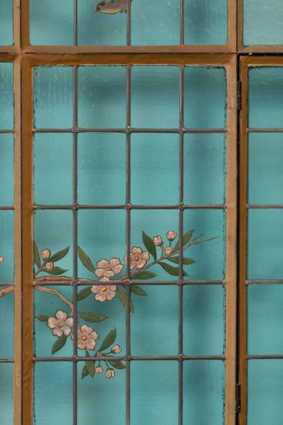 EXCEPTIONNEL VITRAIL D’IMMEUBLE PARISIEN
Vitrail,...