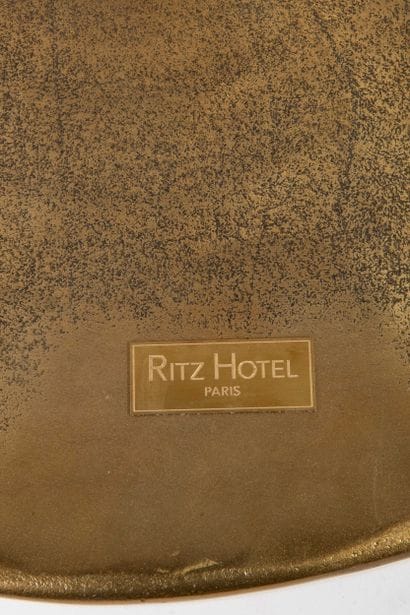 PAIR OF GUERIDONS, RITZ
Gilded metal, circular...